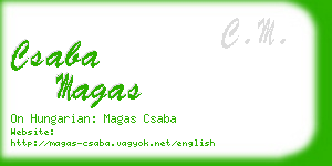 csaba magas business card